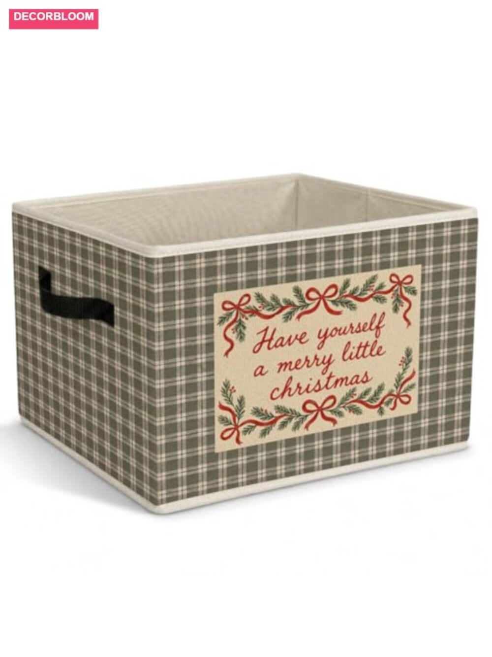 Foldable Storage Bins with Handles Christmas Quote Decorative Home Organizer